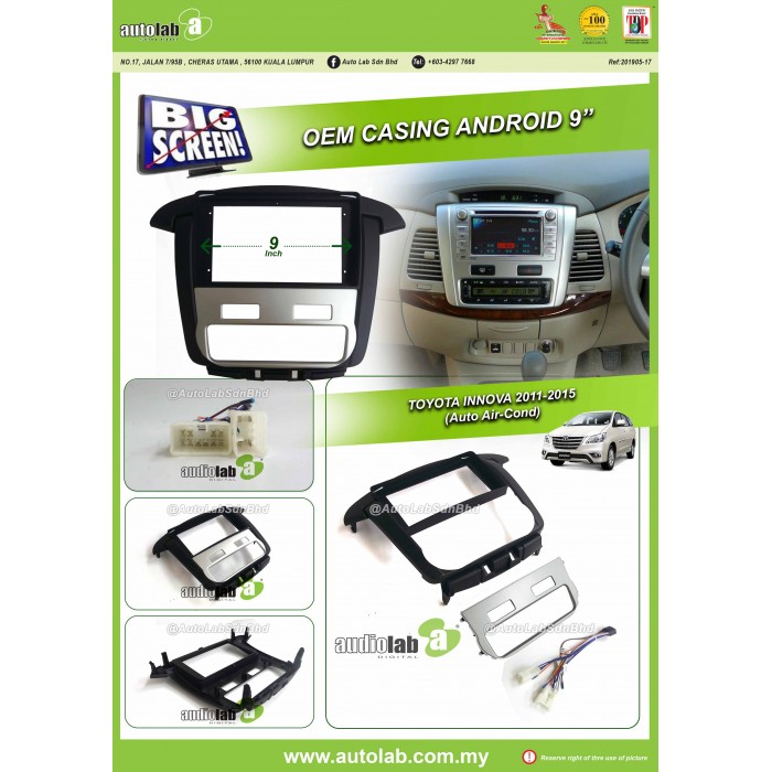 Big Screen Casing Android - Toyota Innova (Auto Air-Cond) 2011-2015 (9inch)